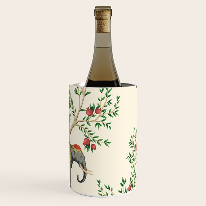 Chinoiserie Indian Elephant & Monkey Exotic Floral Wine Chiller Gallery Image 3