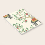 Chinoiserie Indian Elephant & Monkey Exotic Floral Notebook Gallery Image 3