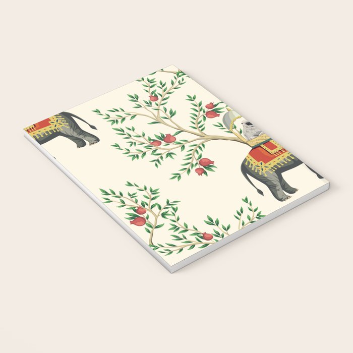 Chinoiserie Indian Elephant & Monkey Exotic Floral Notebook Gallery Image 3