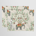 Chinoiserie Indian Elephant & Monkey Exotic Floral Placemat Gallery Image 1