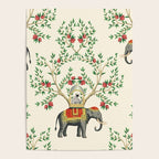 Chinoiserie Indian Elephant & Monkey Exotic Floral Poster Gallery Image 4
