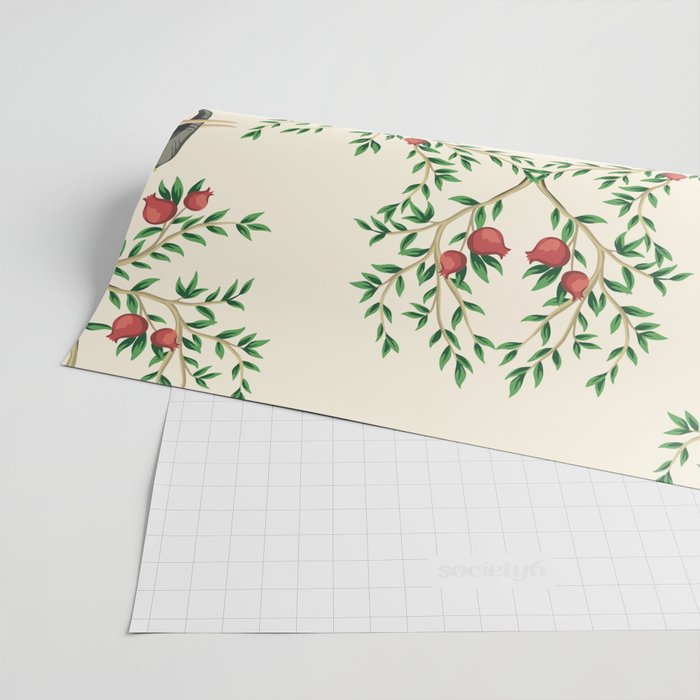 Chinoiserie Indian Elephant & Monkey Exotic Floral Wrapping Paper Gallery Image 2