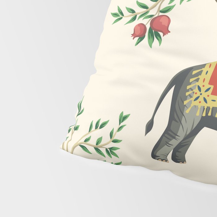 Chinoiserie Indian Elephant & Monkey Exotic Floral Pillow Sham Gallery Image 4