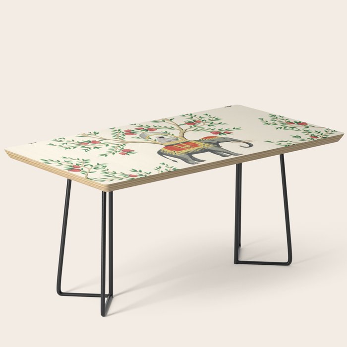 Chinoiserie Indian Elephant & Monkey Exotic Floral Coffee Table Gallery Image 1