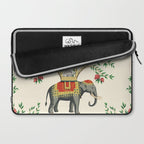 Chinoiserie Indian Elephant & Monkey Exotic Floral Laptop Sleeve Gallery Image 2