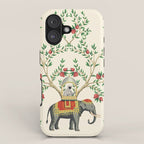 Chinoiserie Indian Elephant & Monkey Exotic Floral iPhone Case Gallery Image 1