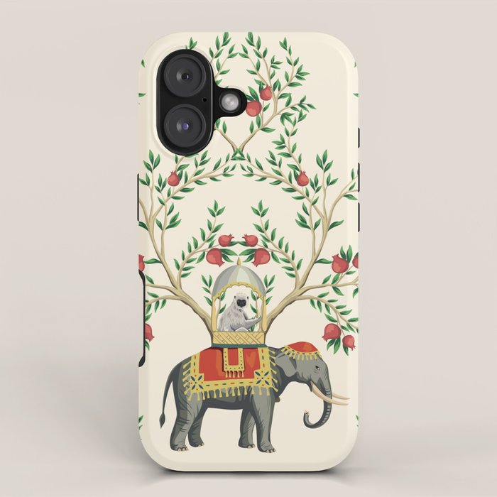 Chinoiserie Indian Elephant & Monkey Exotic Floral iPhone Case Gallery Image 1