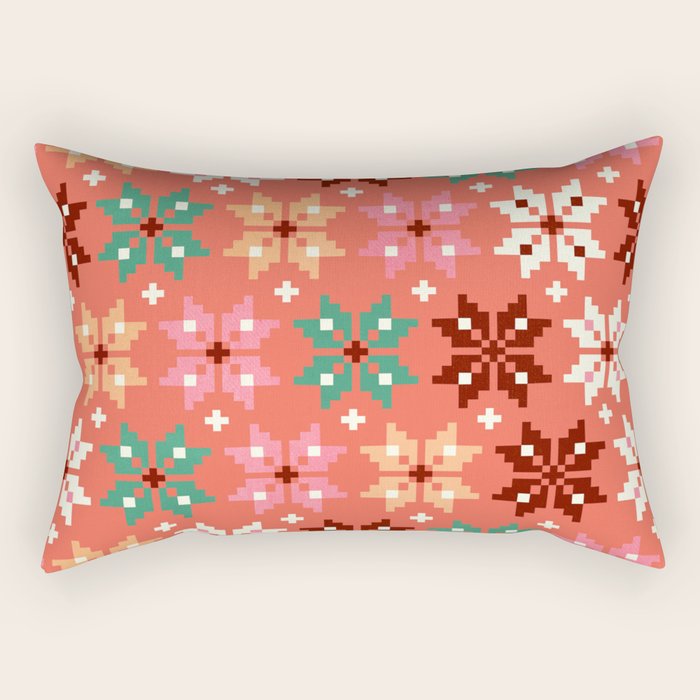 Winter Quilt Pattern no2 Rectangular Pillow Gallery Image 2