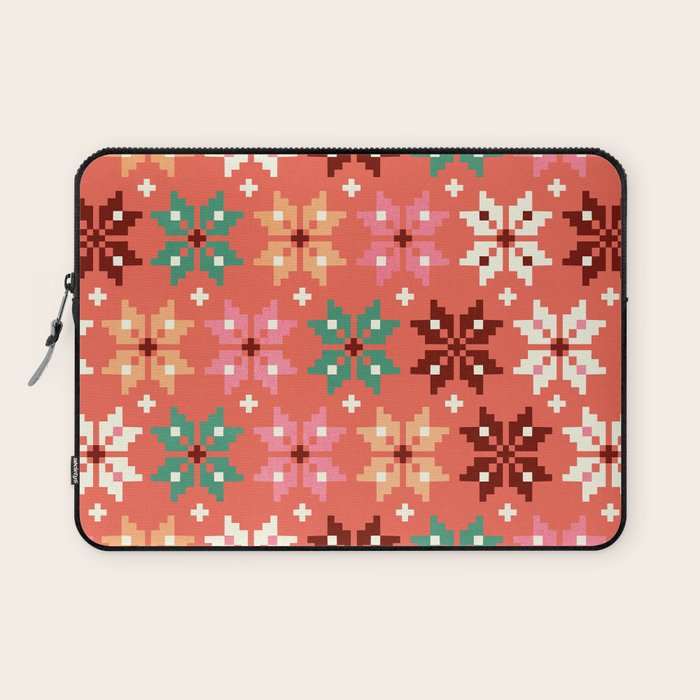 Winter Quilt Pattern no2 Laptop Sleeve Gallery Image 1