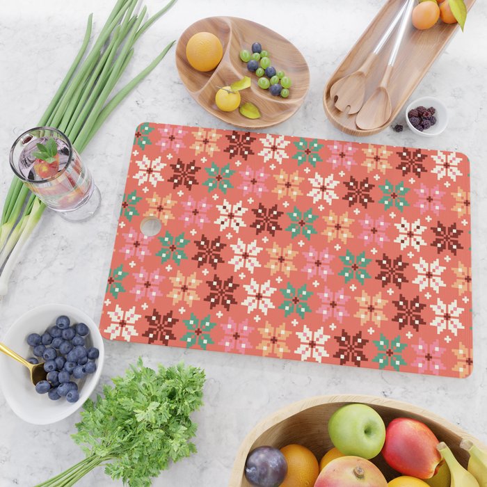 Winter Quilt Pattern no2 Cutting Board Gallery Image 2