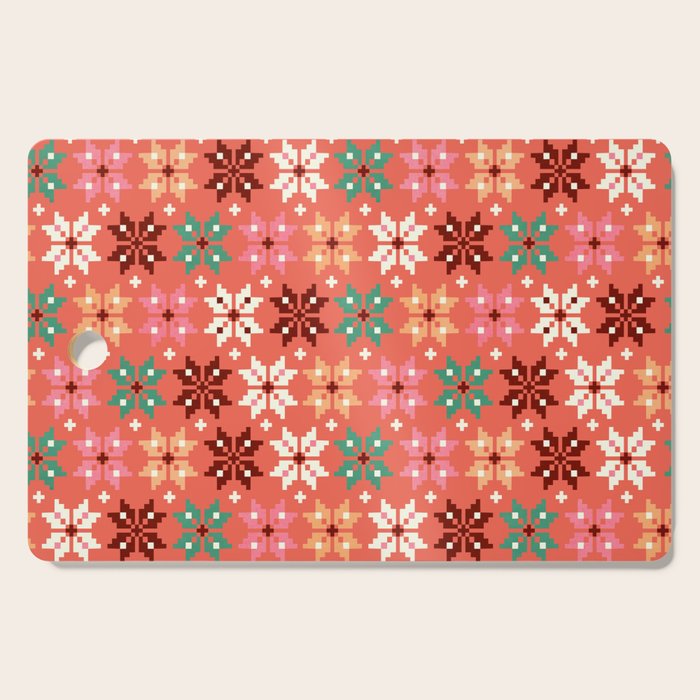 Winter Quilt Pattern no2 Cutting Board Gallery Image 1
