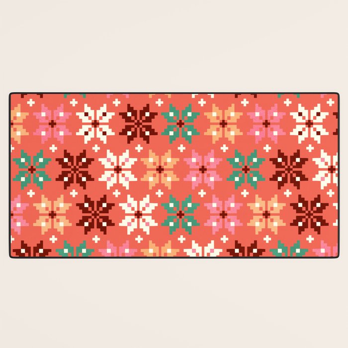 Winter Quilt Pattern no2 Desk Mat Gallery Image 3