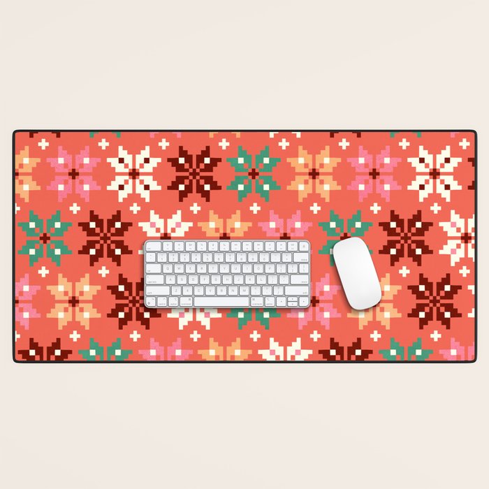 Winter Quilt Pattern no2 Desk Mat Gallery Image 1