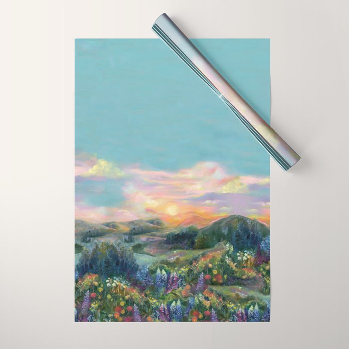 Sunset Landscape Wrapping Paper Gallery Image 1