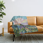 Sunset Landscape Throw Blanket Gallery Image 1