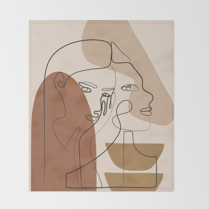 Abstract Faces 5  Throw Blanket Gallery Image 2