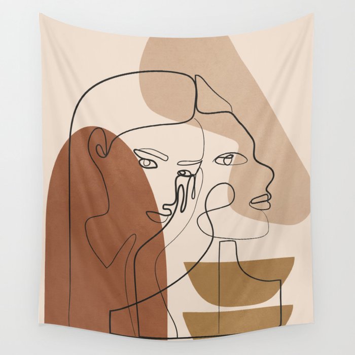 Abstract Faces 5  Wall Tapestry Gallery Image 1