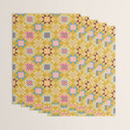 Checkerboard Quilt Shapes - Multicolor Gold Wrapping Paper Gallery Image 3