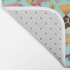 Whimsical Underwater World Multicolor Fish Pattern Turquoise Bath Mat Gallery Image 2