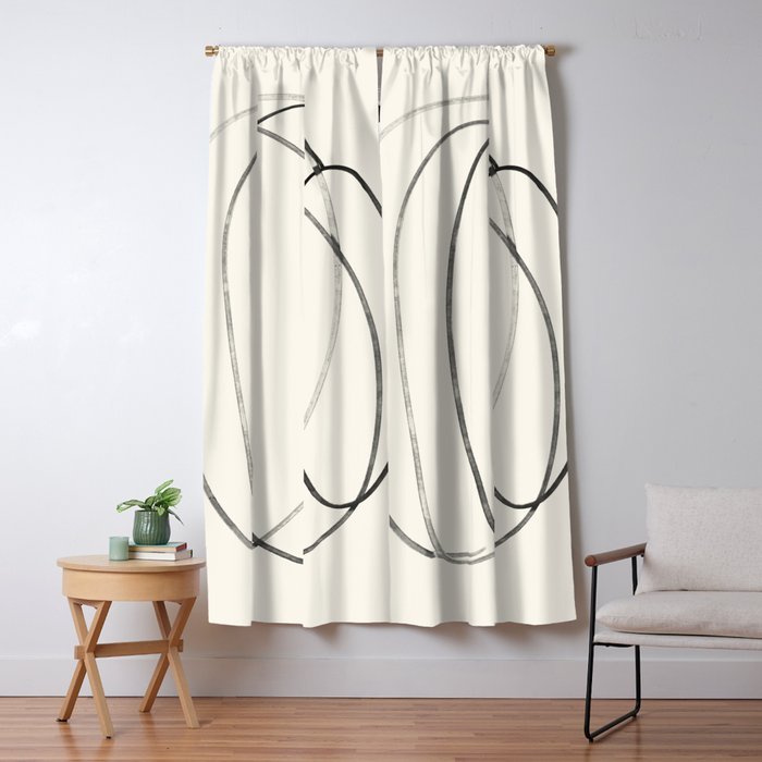Minimal Abstract Line Art 2 Window Curtain Gallery Image 5