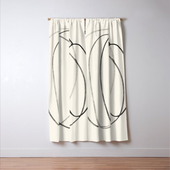 Minimal Abstract Line Art 2 Window Curtain Gallery Image 3