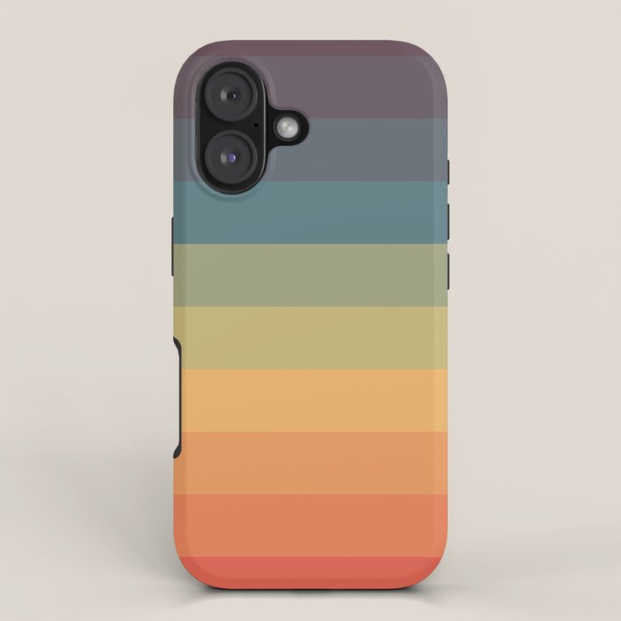 Colorful Retro Striped Rainbow iPhone Case Gallery Image 1