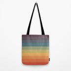 Colorful Retro Striped Rainbow Tote Bag Gallery Image 2