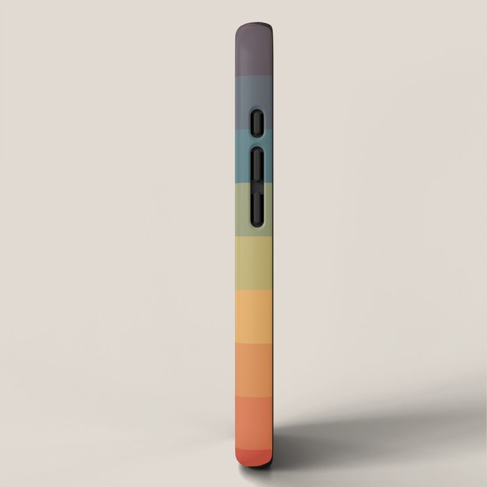 Colorful Retro Striped Rainbow iPhone Case Gallery Image 2