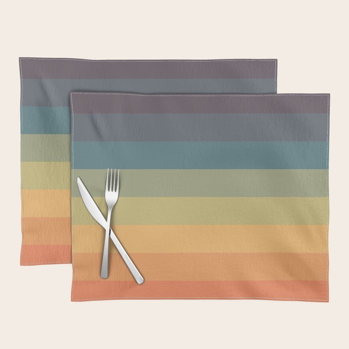 Colorful Retro Striped Rainbow Placemat Gallery Image 1