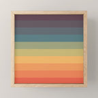Colorful Retro Striped Rainbow Mini Art Print Gallery Image 1
