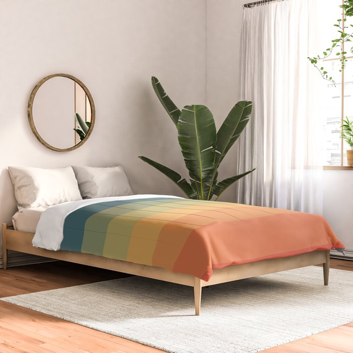 Colorful Retro Striped Rainbow Comforter Gallery Image 2