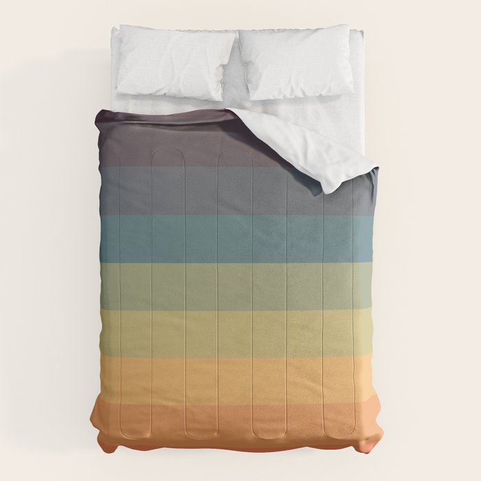 Colorful Retro Striped Rainbow Comforter Gallery Image 1