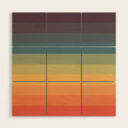 Colorful Retro Striped Rainbow Wood Wall Art Gallery Image 1