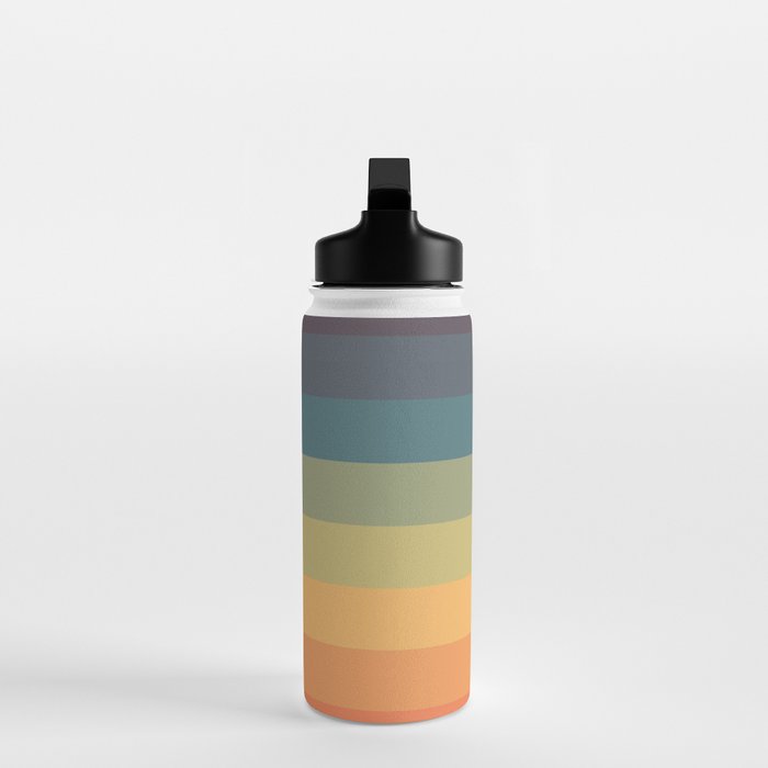 Colorful Retro Striped Rainbow Water Bottle Gallery Image 3
