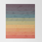 Colorful Retro Striped Rainbow Throw Blanket Gallery Image 2