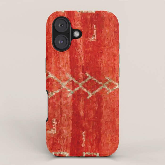 Vintage Red Moroccan Rug Print iPhone Case Gallery Image 1