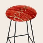 Vintage Red Moroccan Rug Print Stool Gallery Image 2
