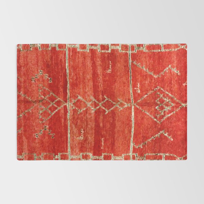 Vintage Red Moroccan Rug Print Rug Gallery Image 2