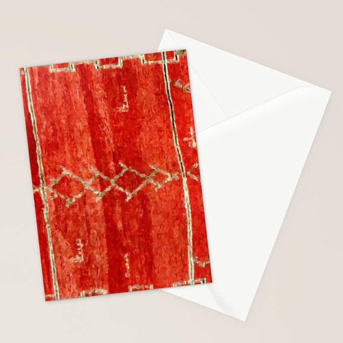 Vintage Red Moroccan Rug Print Stationery Card Gallery Image 2