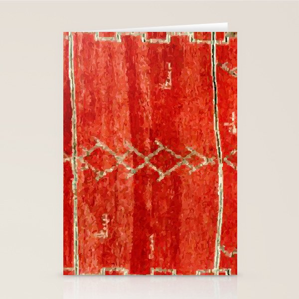 Vintage Red Moroccan Rug Print Stationery Card Gallery Image 2