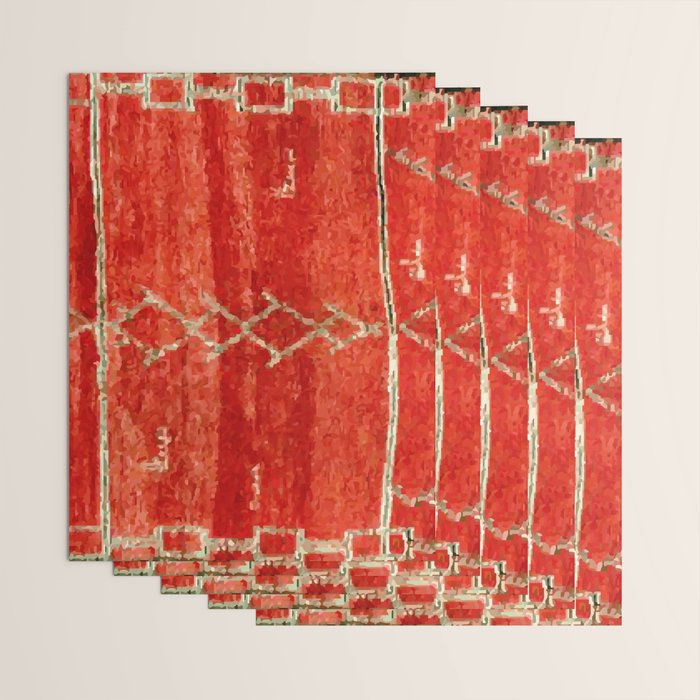 Vintage Red Moroccan Rug Print Wrapping Paper Gallery Image 3