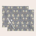 William Morris Vintage Pimpernel Dark Blue & Cream Placemat Gallery Image 1