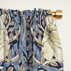 William Morris Vintage Pimpernel Dark Blue & Cream Window Curtain Gallery Image 2