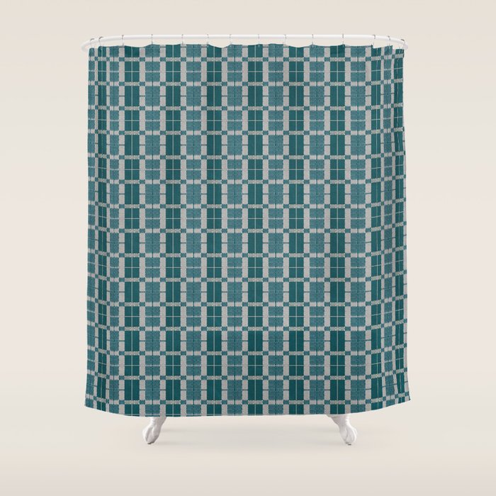 Woven Checker Shower Curtain Gallery Image 1