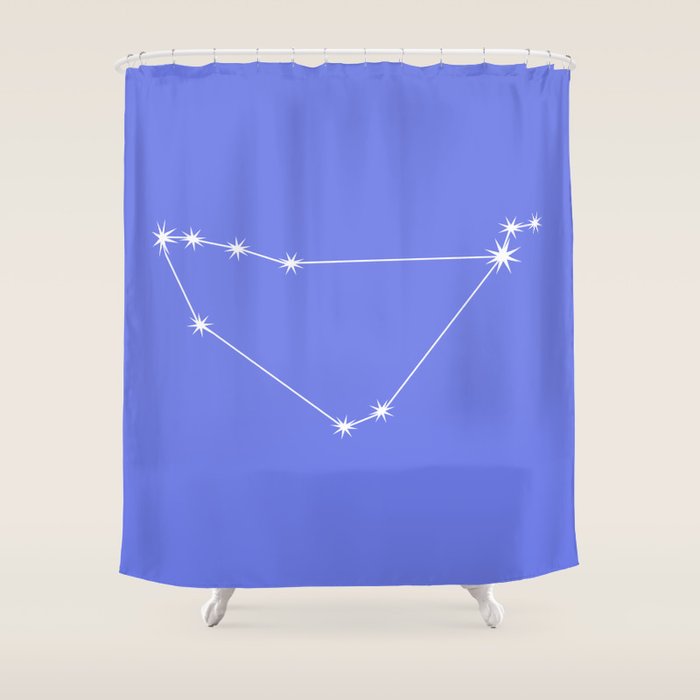 Capricorn Zodiac Star Constellation Line Art Periwinkle Purple Shower Curtain Gallery Image 1