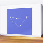 Capricorn Zodiac Star Constellation Line Art Periwinkle Purple Wall Mural Gallery Image 2