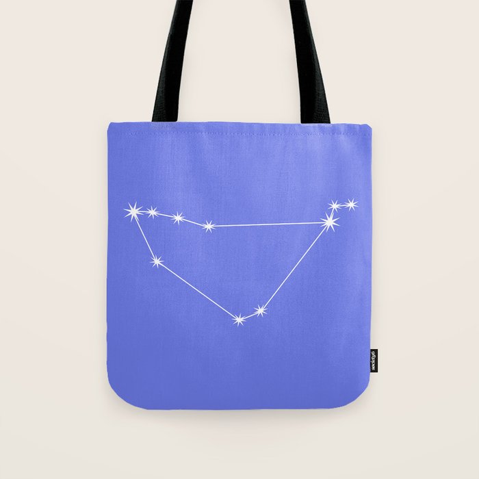 Capricorn Zodiac Star Constellation Line Art Periwinkle Purple Tote Bag Gallery Image 1