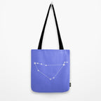 Capricorn Zodiac Star Constellation Line Art Periwinkle Purple Tote Bag Gallery Image 2