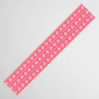 Cozy Vintage Cottage Flowers and Stripes Pattern in Pink Punch and Cream Table Runner Gallery Image 3
