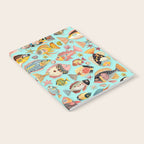 Whimsical Underwater World Multicolor Fish Pattern Turquoise Notebook Gallery Image 2
